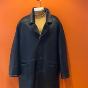 Genuine Black Shearling Coat Jacket sz XL